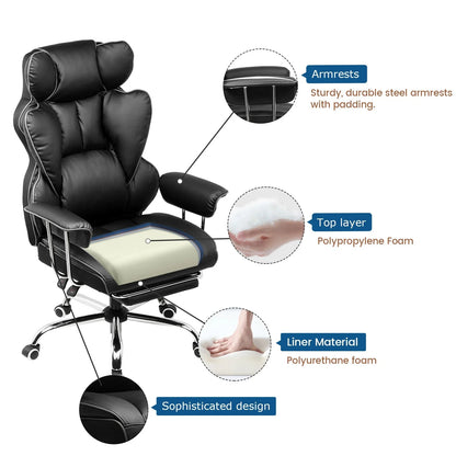 Valona – Ergonomischer Gamingstuhl aus Stoff mit Fußstütze & Federndem Sitzkissen