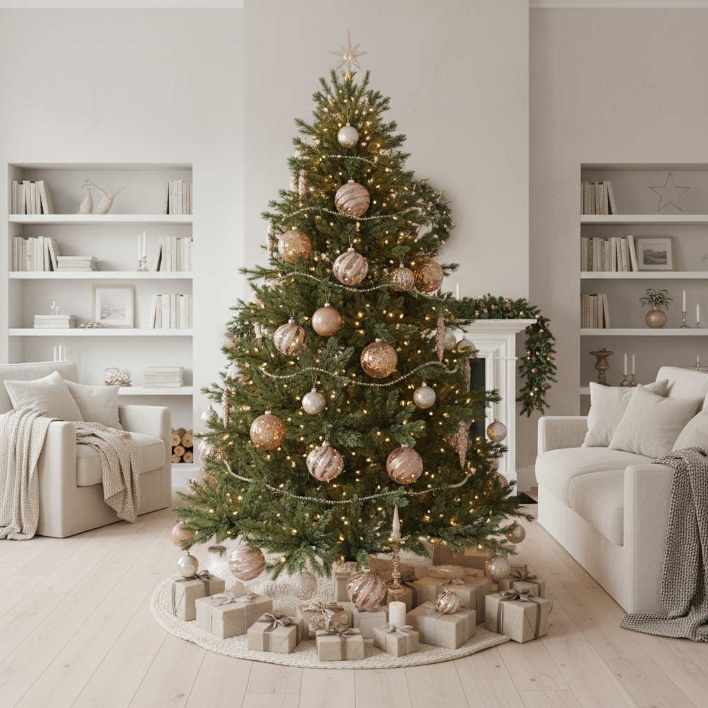 Goldene Weihnachtskugeln Set | Elegante Kunststoff Christbaumkugeln | Langlebig & Wiederverwendbar