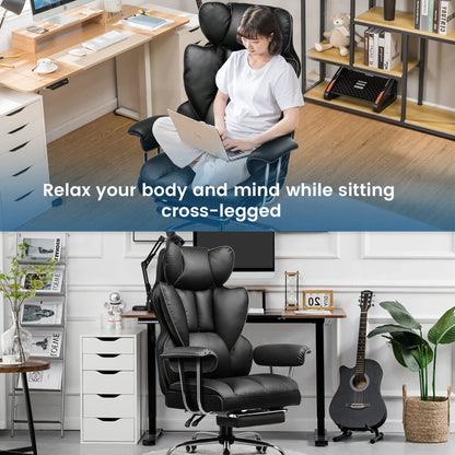 Valona – Ergonomischer Gamingstuhl aus Stoff mit Fußstütze & Federndem Sitzkissen