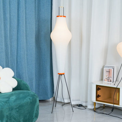 Lunora Haze | Skulpturale Stehlampe aus Reispapier im Japandi-Stil