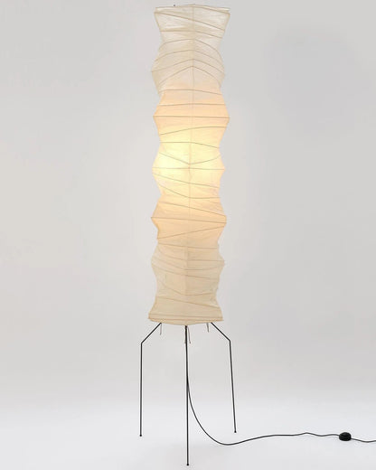 Lunora Haze | Skulpturale Stehlampe aus Reispapier im Japandi-Stil