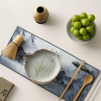 Matcha Set 8 Teilig | Handgefertigte Keramikschale 550 ml | Mit Bambus Zubehör