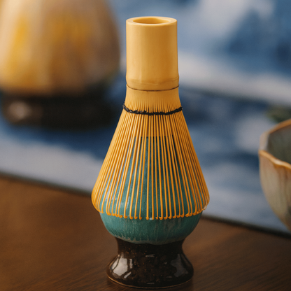 Matcha Set 8 Teilig | Handgefertigte Keramikschale 550 ml | Mit Bambus Zubehör