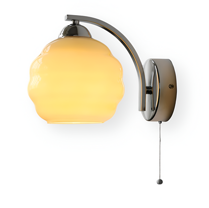 MilkyLume – Künstlerische Wandleuchte im Art-Déco-Stil aus Milchglas & Metall