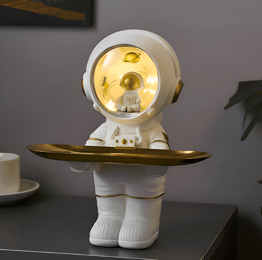 AstroTray – Astronaut Deko Aufbewahrungstablett aus Kunstharz | Moderne Schale für Schlüssel & Accessoires
