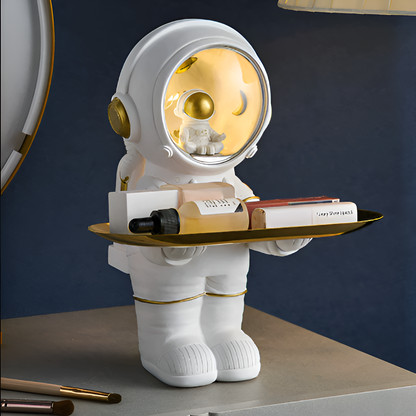AstroTray – Astronaut Deko Aufbewahrungstablett aus Kunstharz | Moderne Schale für Schlüssel & Accessoires