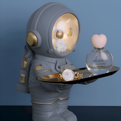 AstroTray – Astronaut Deko Aufbewahrungstablett aus Kunstharz | Moderne Schale für Schlüssel & Accessoires