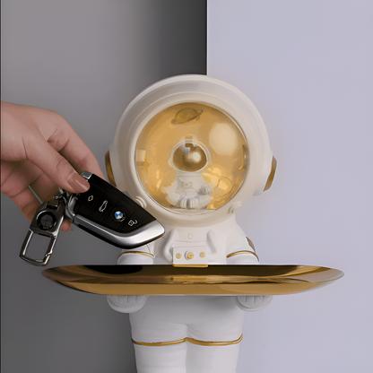 AstroTray – Astronaut Deko Aufbewahrungstablett aus Kunstharz | Moderne Schale für Schlüssel & Accessoires