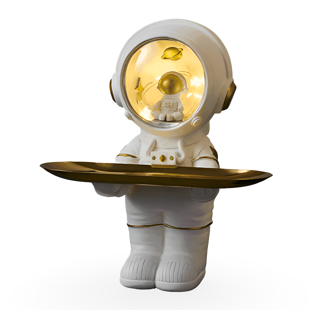 AstroTray – Astronaut Deko Aufbewahrungstablett aus Kunstharz | Moderne Schale für Schlüssel & Accessoires