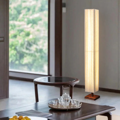 ZenLight | Japanische Walnuss Stehleuchte | Natürliches Holzdesign & Warmes LED-Ambiente für Wohnräume