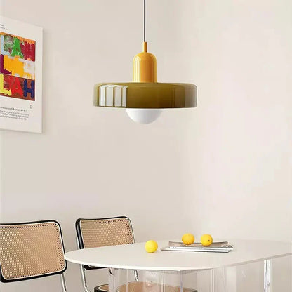 Lunari Halo | Hängeleuchte aus farbigem Glas im Bauhaus-Stil