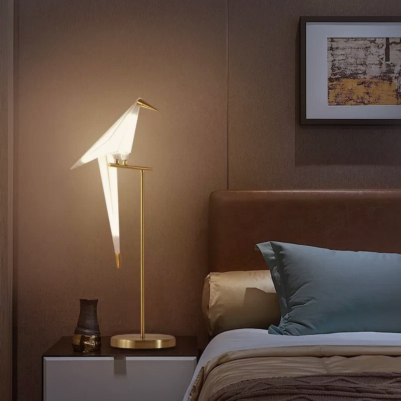 Tsuru Lumi | Origami-Vogellampe - elegante LED Tischleuchte