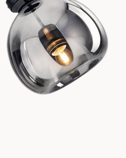 Moderne Deckenlampe – Glas Rauchgrau / Kognak | Integrierte LED-Beleuchtung