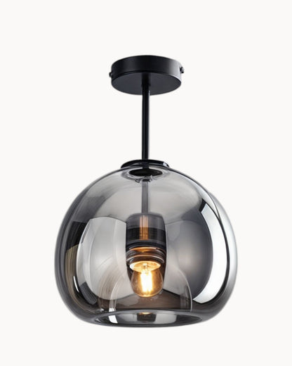 Moderne Deckenlampe – Glas Rauchgrau / Kognak | Integrierte LED-Beleuchtung