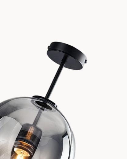 Moderne Deckenlampe – Glas Rauchgrau / Kognak | Integrierte LED-Beleuchtung