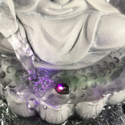 VividSerenity Brunnen | Buddha-Tischbrunnen mit LED-Beleuchtung für Entspannung & Deko