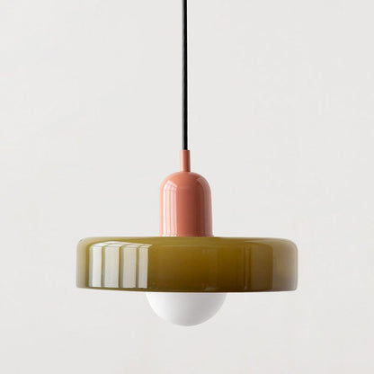 Lunari Halo | Hängeleuchte aus farbigem Glas im Bauhaus-Stil