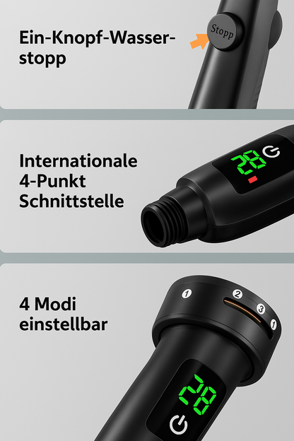 HydroSense Flow | LED-douchekop met filter en temperatuurweergave 