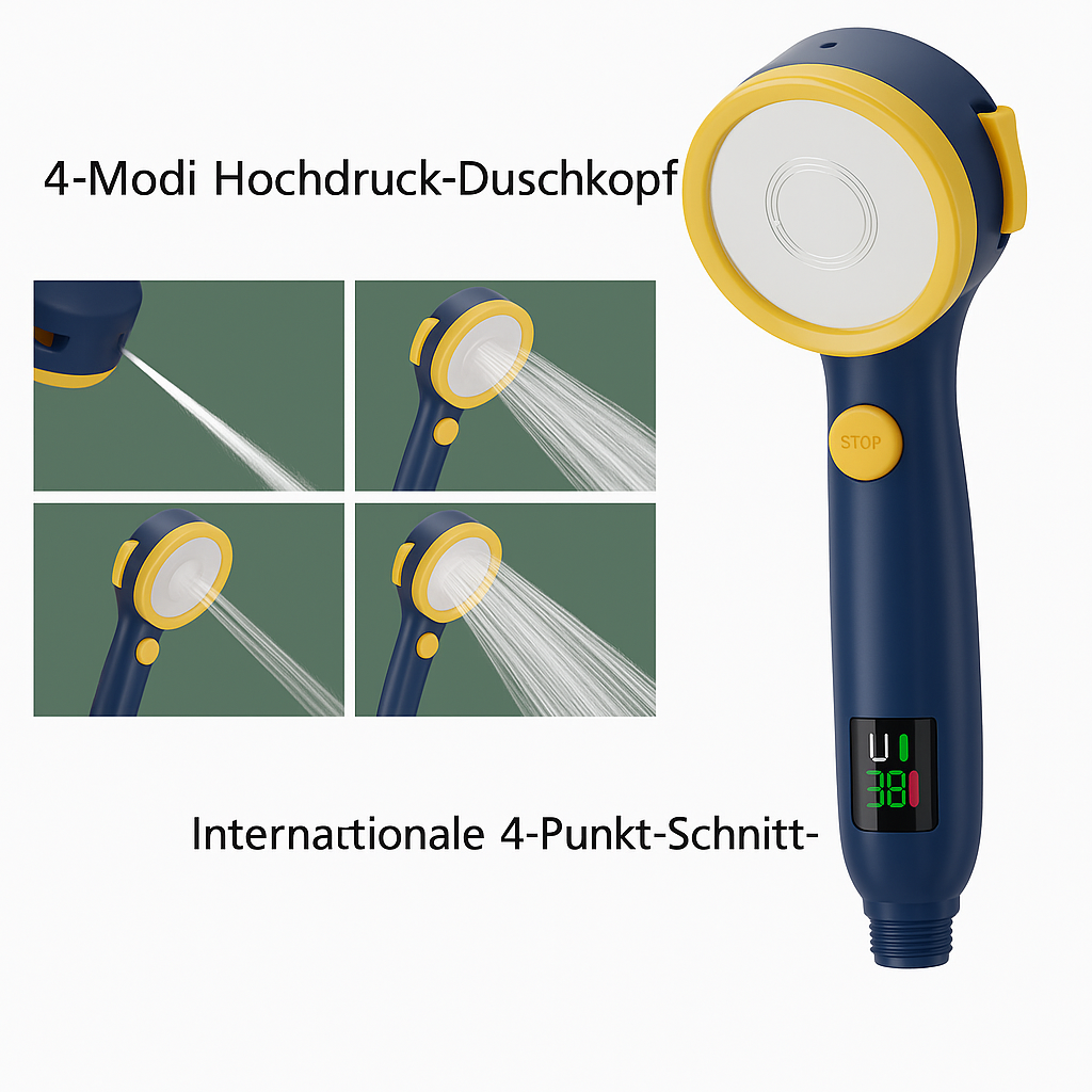 HydroSense Flow | LED-douchekop met filter en temperatuurweergave 