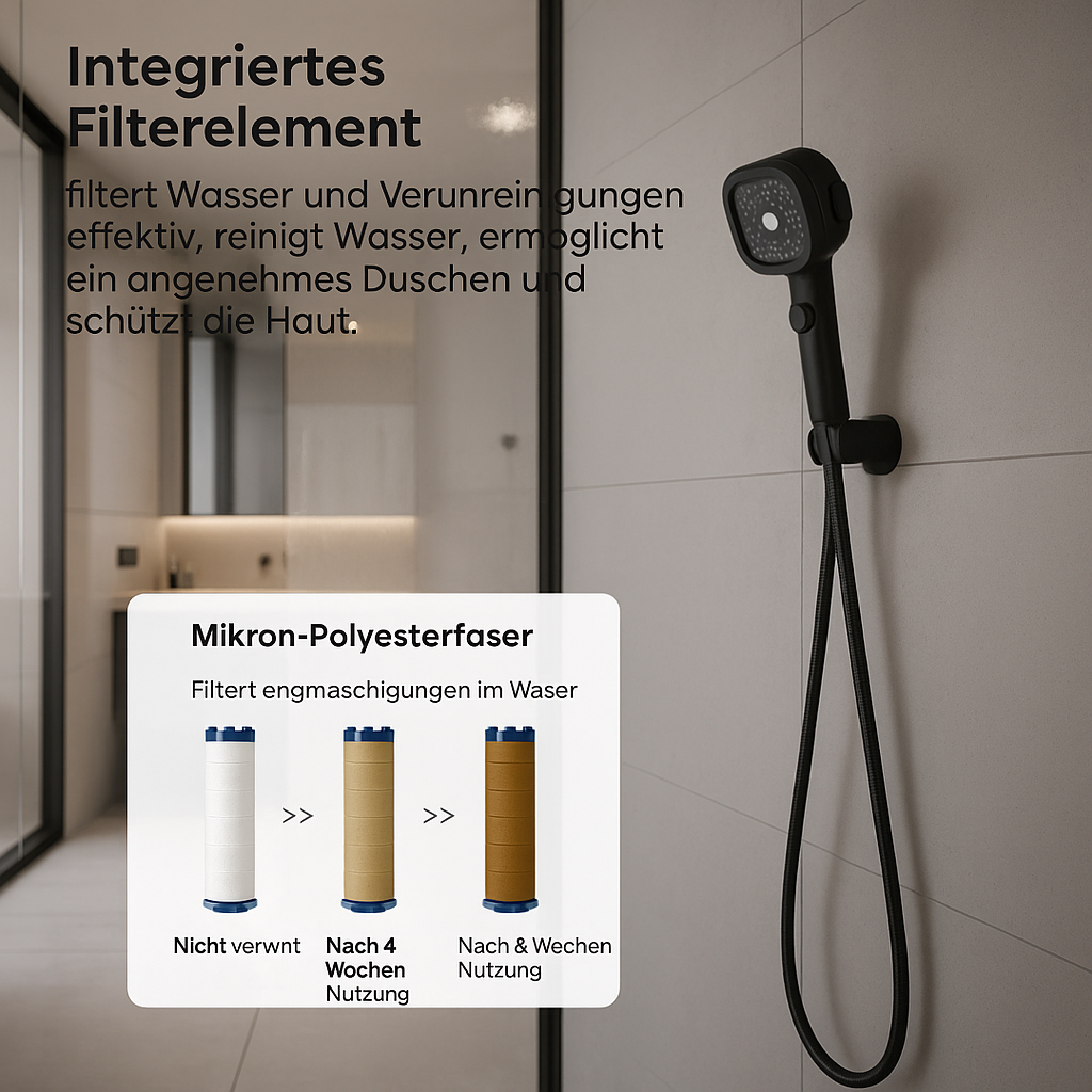 HydraFlow hogedruk douchekop – 3 straalsoorten, waterbesparend & robuust ABS-materiaal