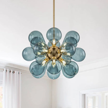 Aurevia | Blauer Glasblasen Kronleuchter im Cluster-Design