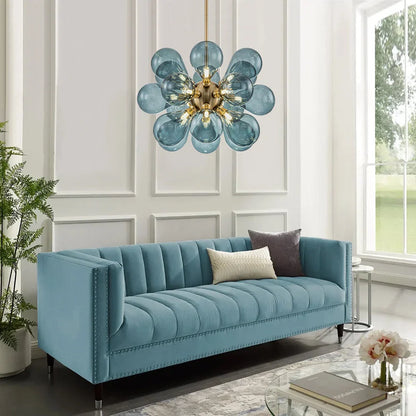 Aurevia | Blauer Glasblasen Kronleuchter im Cluster-Design