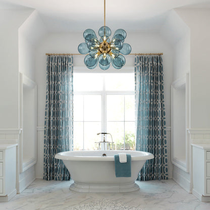 Aurevia | Blauer Glasblasen Kronleuchter im Cluster-Design