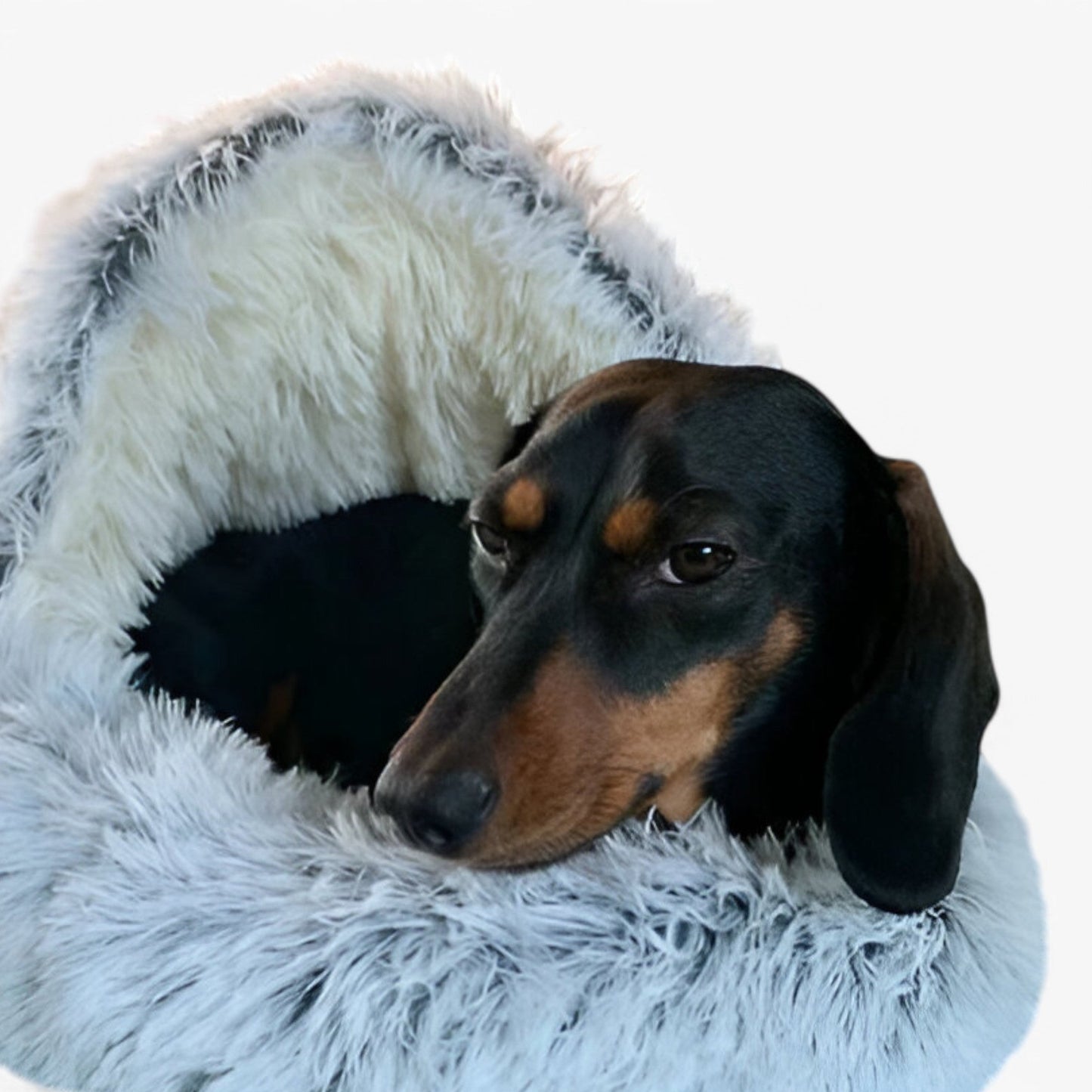 Lunaro Nest | Flauschiges Winterbett mit rutschfester Unterseite für Haustiere