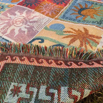 Picknickdecke Outdoor | Dick & Strapazierfähig | Mikrofaser-Mix | Mit Fransen