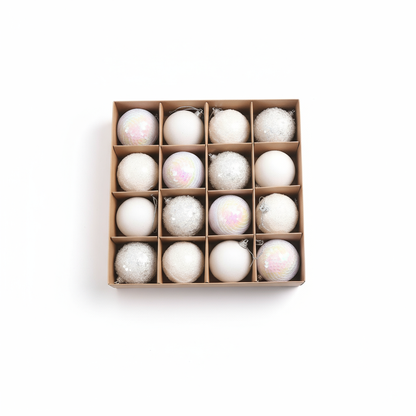 Weihnachtskugeln Set | Elegante Christbaumkugeln aus Kunststoff | Champagner-Gold & Rot-Glitzer |