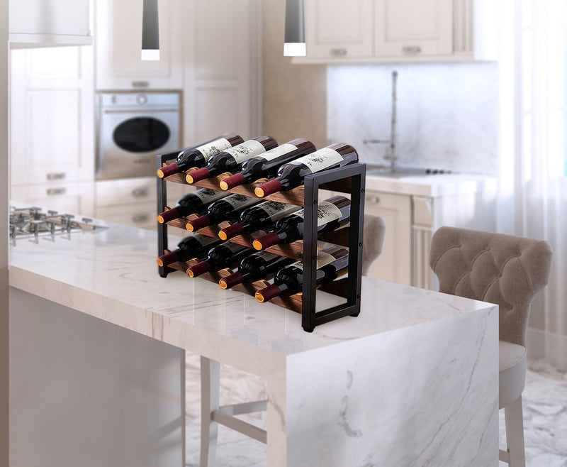 Vineluxe Regal | Langlebiges Weinregal für 12 Flaschen aus robustem Material