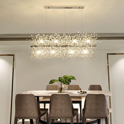 Moderne LED-Hängelampe aus Metall in Weißgold – ideal für Wohnzimmer & Esszimmer