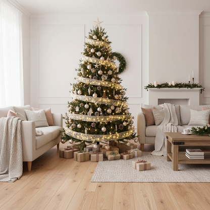 Weihnachtsgirlande mit Lichtern | LED Weihnachtsdeko für Fenster & Wohnzimmer | Warmweiß & Multicolor | 5 m / 10 m