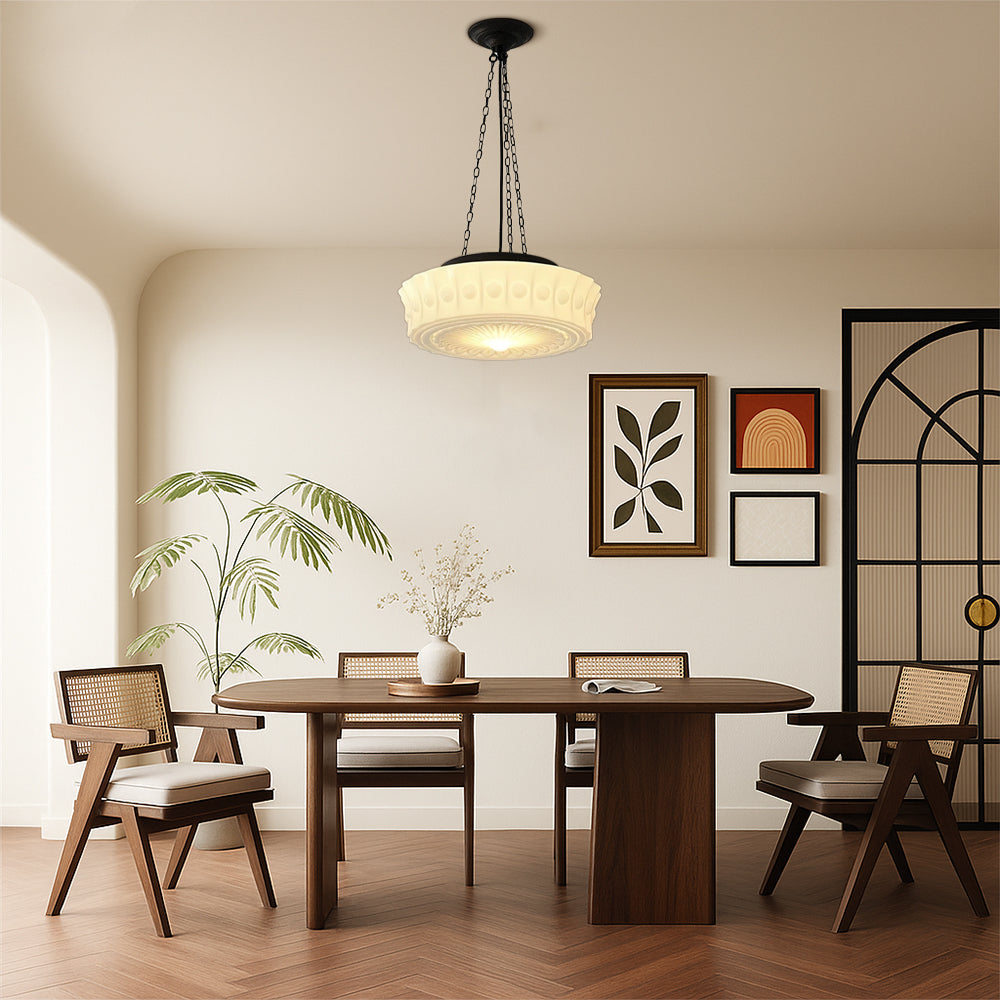 Thalessia – Minimalistische Pendelleuchte in Milchweiß für Sanftes, Diffuses Licht