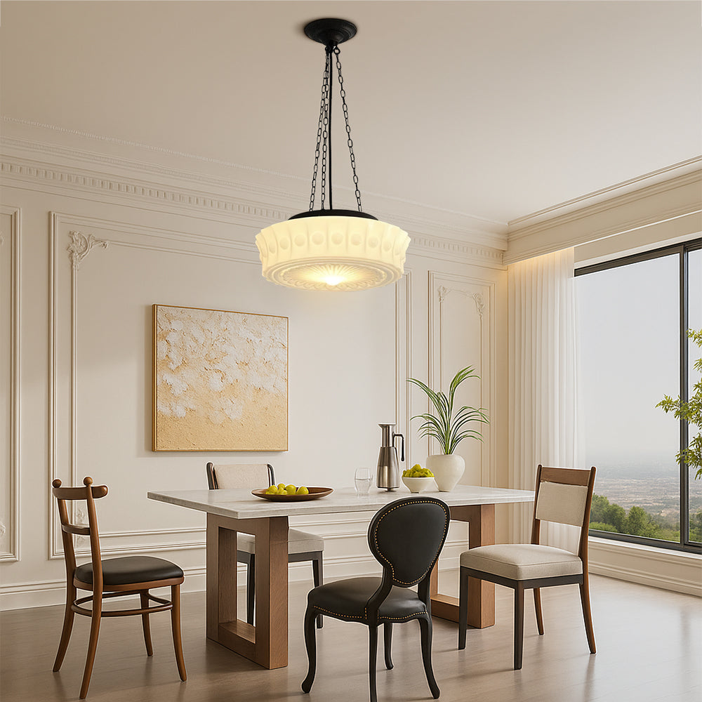 Thalessia – Minimalistische Pendelleuchte in Milchweiß für Sanftes, Diffuses Licht