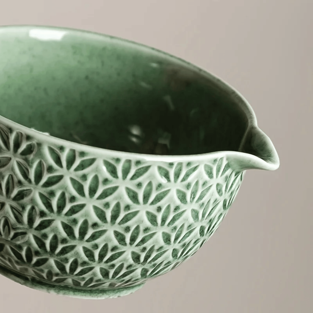 Matcha Set 5/6 Teilig | Grüne Keramikschale 500 ml | Mit Bambus Zubehör