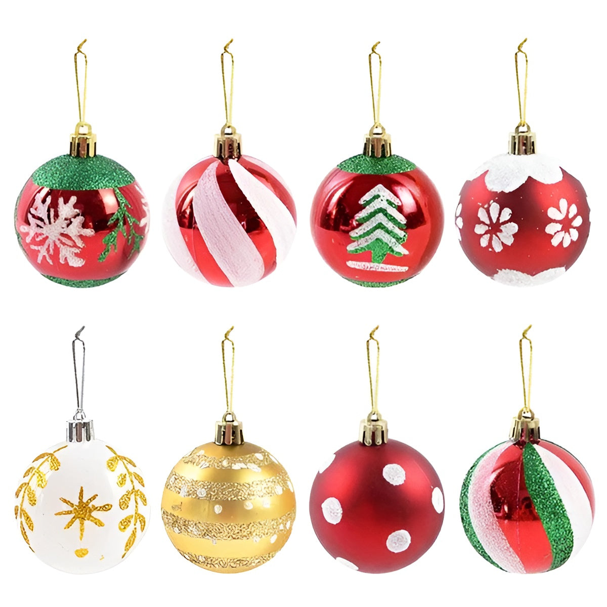 Elegantes Weihnachtskugel Set | 6er-Set Glasornamente für den Christbaum | Edle Weihnachtsdeko aus Glas