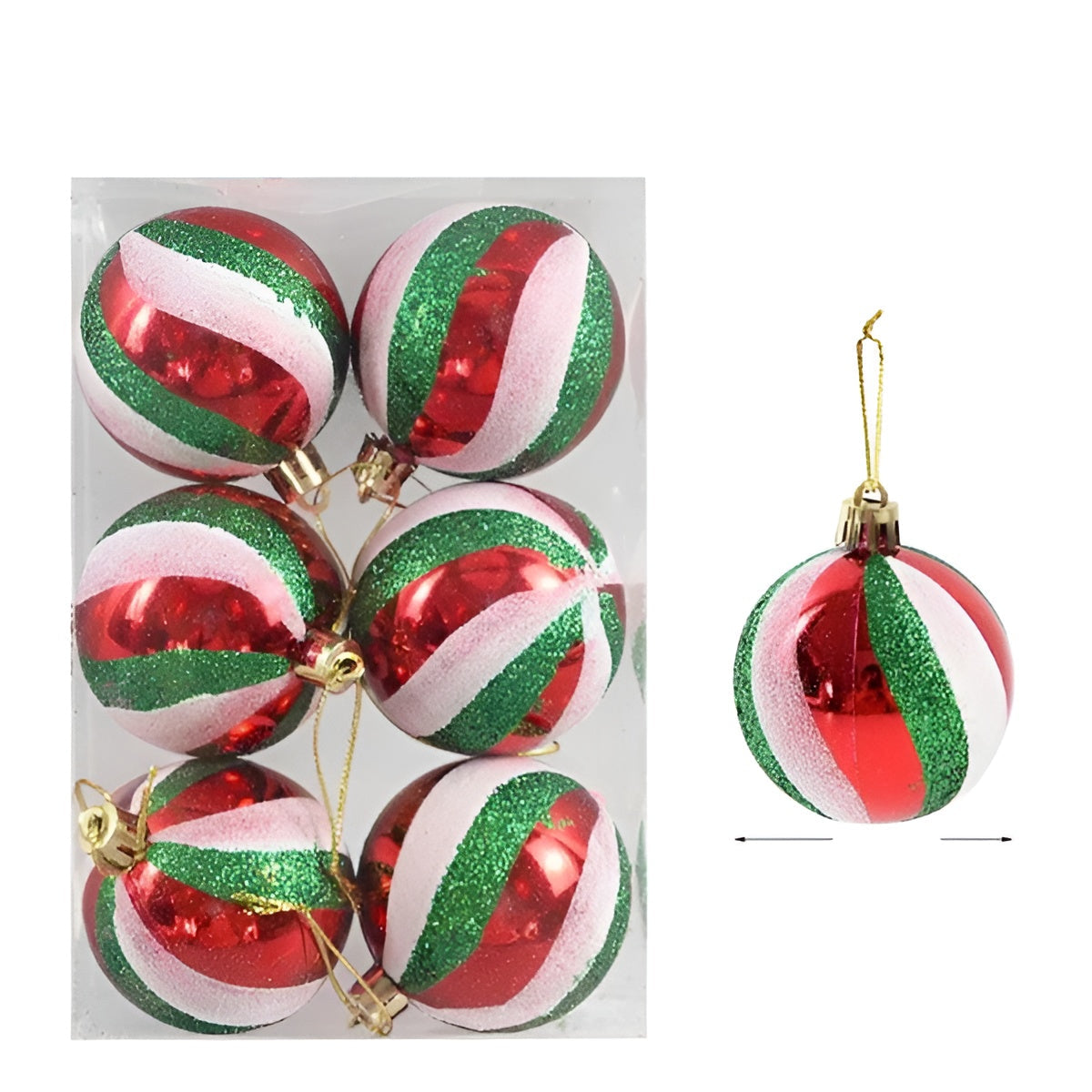 Elegantes Weihnachtskugel Set | 6er-Set Glasornamente für den Christbaum | Edle Weihnachtsdeko aus Glas