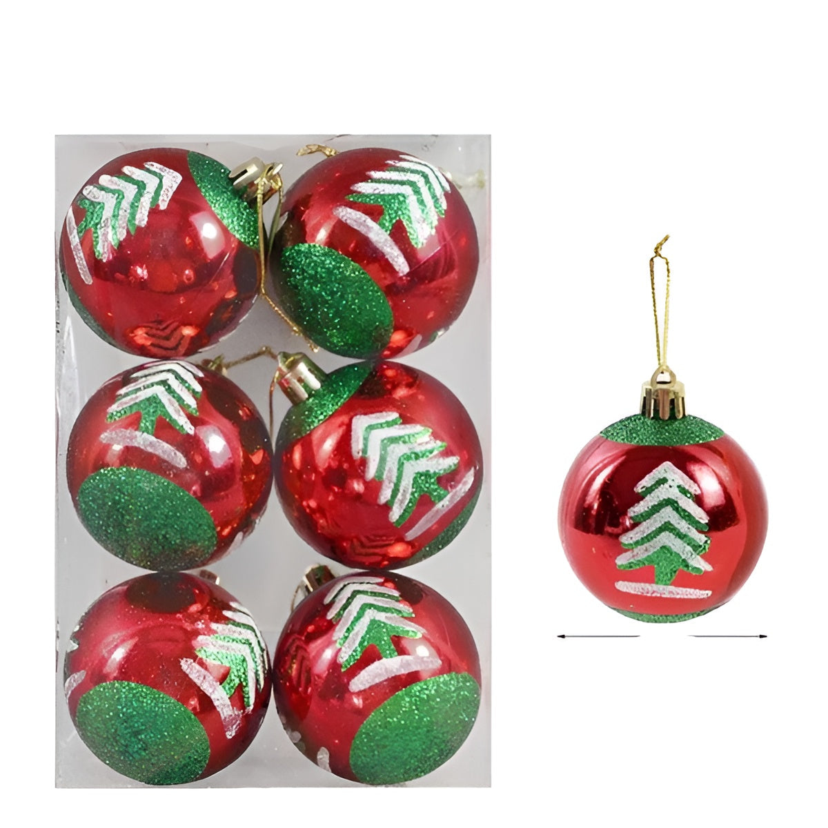 Elegantes Weihnachtskugel Set | 6er-Set Glasornamente für den Christbaum | Edle Weihnachtsdeko aus Glas