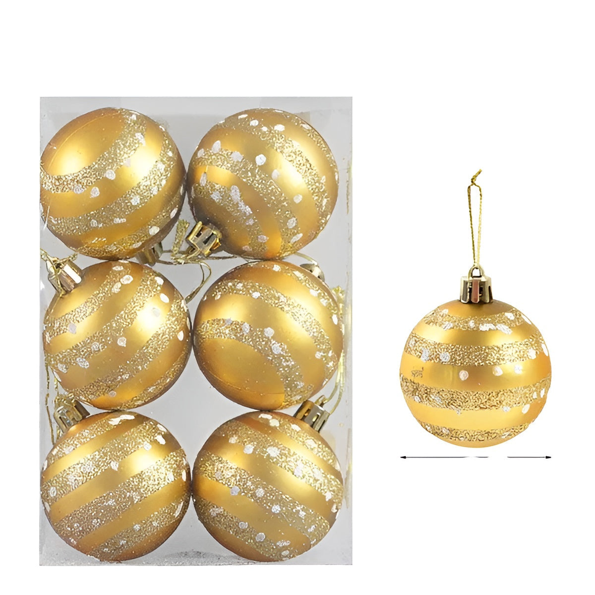 Elegantes Weihnachtskugel Set | 6er-Set Glasornamente für den Christbaum | Edle Weihnachtsdeko aus Glas