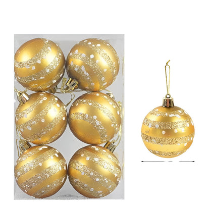 Elegantes Weihnachtskugel Set | 6er-Set Glasornamente für den Christbaum | Edle Weihnachtsdeko aus Glas