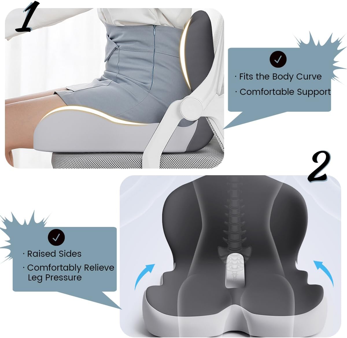 ErgoComfort Pad – Ergonomisches Memory Foam Sitzkissen für optimalen Komfort