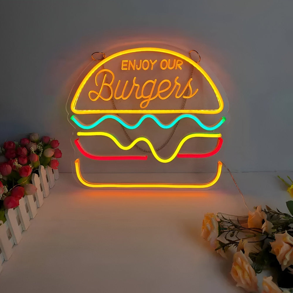 NeonBite – Kolorowy szyld LED neonowy fast-food dla restauracji i domowych barów