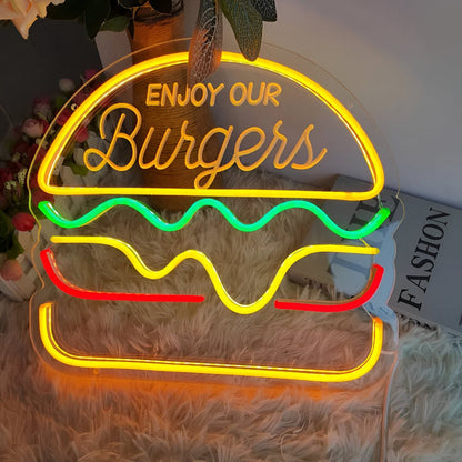 NeonBite – Kolorowy szyld LED neonowy fast-food dla restauracji i domowych barów