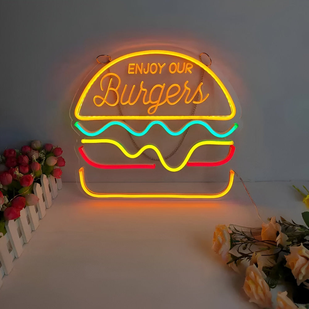 NeonBite – Kolorowy szyld LED neonowy fast-food dla restauracji i domowych barów
