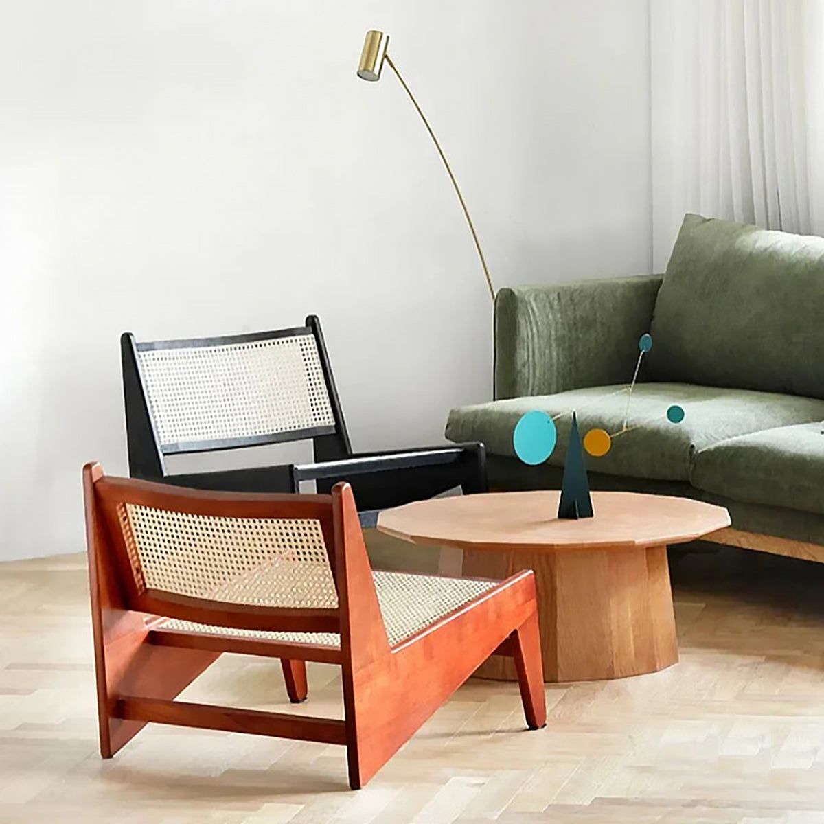 Lunair Canapé | Sofa aus Holz & Rattan im französisch-skandinavischen Stil