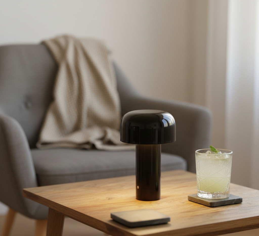 Pilz Tischlampe LED | Wiederaufladbar & Dimmbar | Tragbar | Aluminium