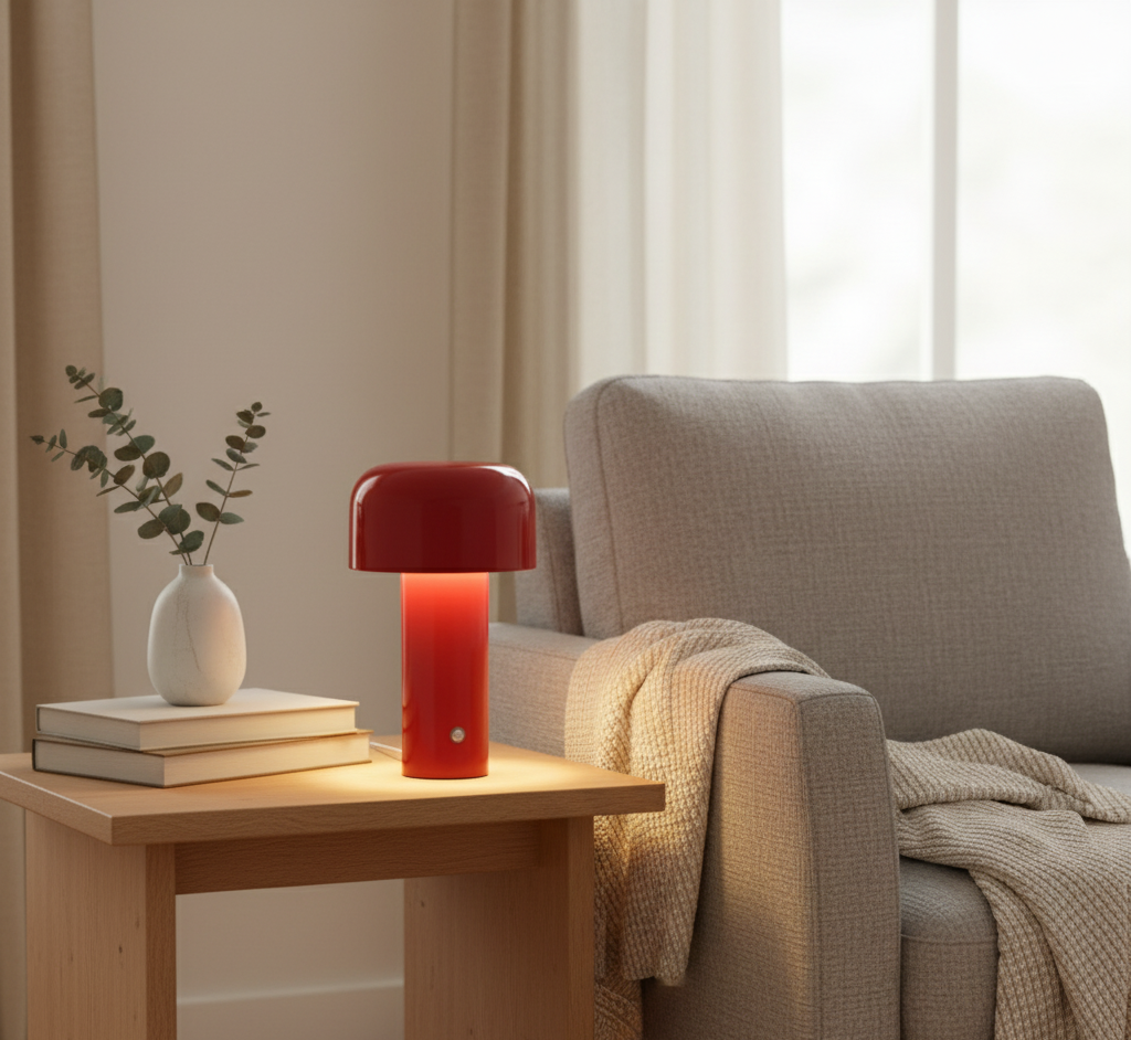 Pilz Tischlampe LED | Wiederaufladbar & Dimmbar | Tragbar | Aluminium