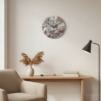 Marbelle | Moderne Wanduhr in Marmoroptik | Kreatives Design & Zeitlose Eleganz für stilvolle Wohnräume