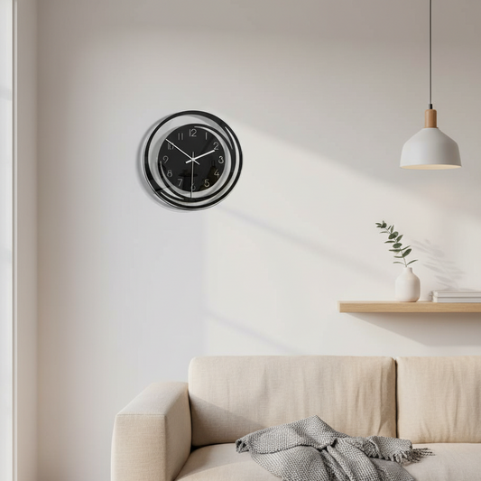 ClarityLine | Elegante Design-Wanduhr | Geräuschlose Präzision & Stilvolle Zeitmessung für modernes Interieur